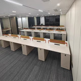 Office desk, minimalist modern workstation desk, employee office furniture, staff desk